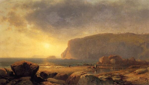 Rocky Coast at Sunset by William Hart, hand-painted oil painting reproduction