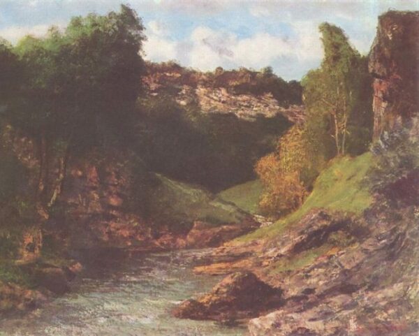 Rocky Landscape by Gustave Courbet, hand-painted oil painting reproduction