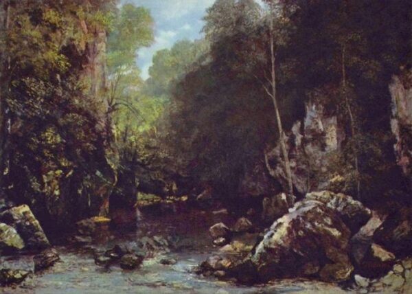 Rocky River Valley by Gustave Courbet, hand-painted oil painting reproduction