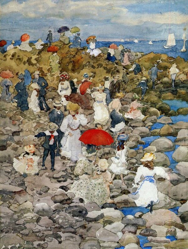 Rocky Shore, Nantasket by William Stanley Haseltine, hand-painted oil painting reproduction