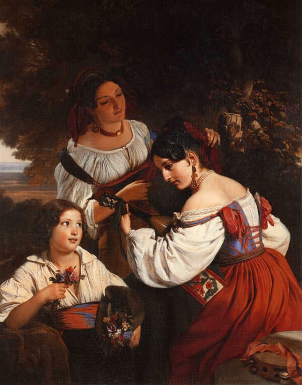 Roman Genre Scene by Franz Xavier Winterhalter, hand-painted oil painting reproduction