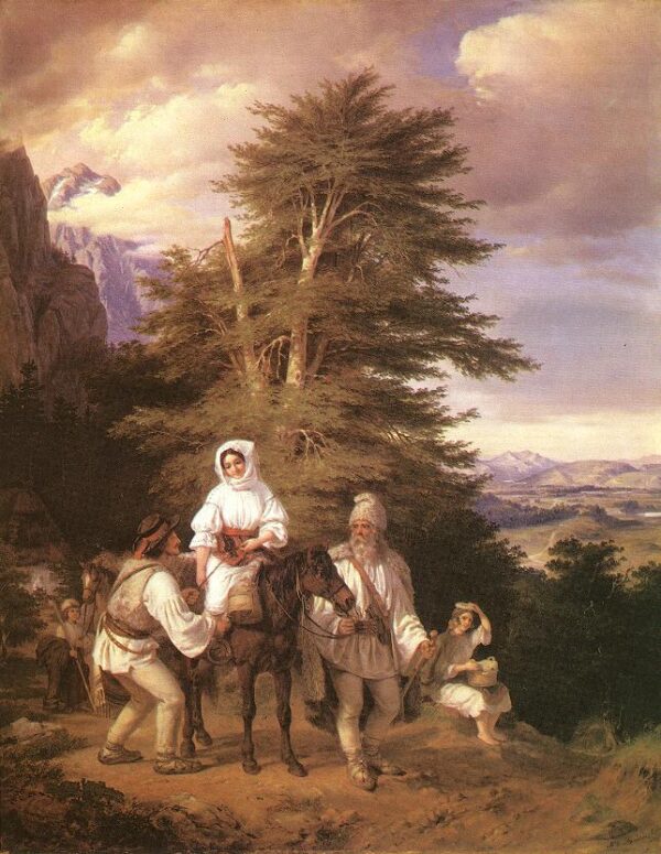 Romanian Family Going to the Fair by Miklós Barabás, hand-painted oil painting reproduction