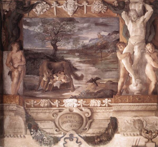 Romulus and Remus Suckled by the Wolf by Lodovico Carracci, hand-painted oil painting reproduction