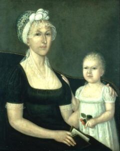 Mrs. Abraham White and Daughter Rose by Joshua Johnson, hand-painted oil painting reproduction