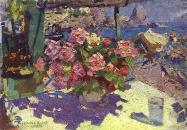 Roses by Konstantin Korovin, hand-painted oil painting reproduction