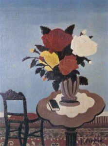 Roses With Red Chair by Horace Pippin, hand-painted oil painting reproduction
