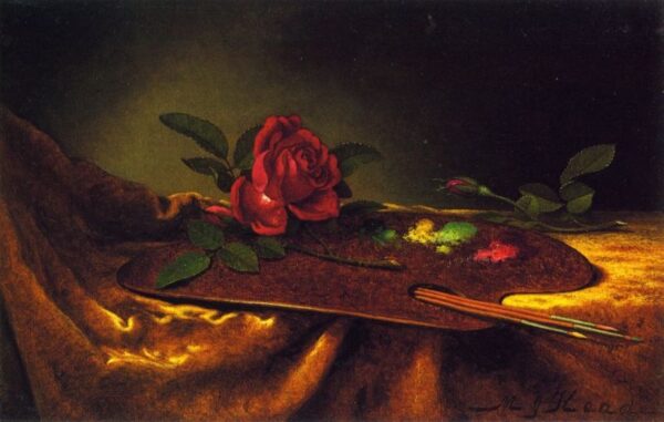 Roses on a Palette by Martin Johnson Heade, hand-painted oil painting reproduction