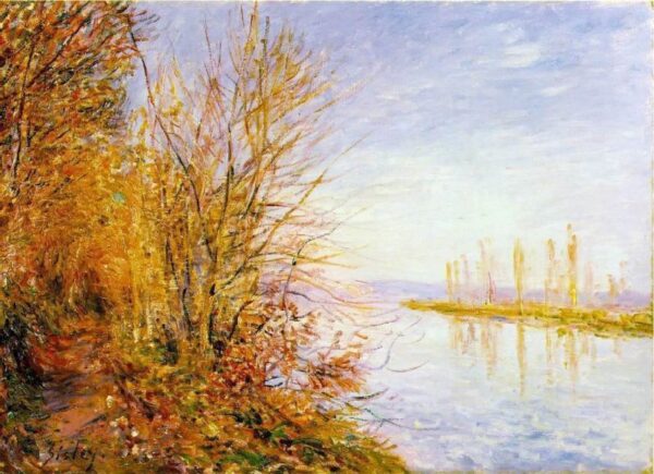 The Chemin de By through Woods at Rouches-Courtaut by Alfred Sisley, hand-painted oil painting reproduction