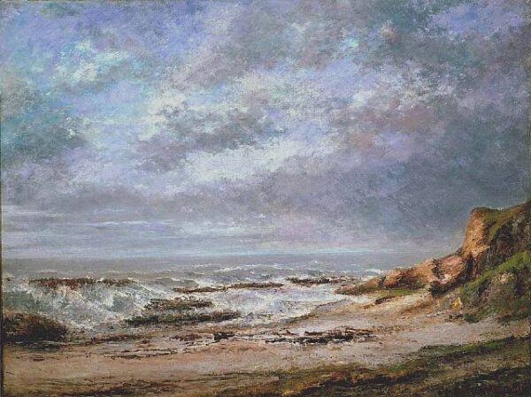 Rough Sea Near Cliff by Gustave Courbet, hand-painted oil painting reproduction