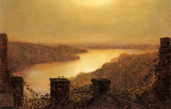 Roundhaylake, From Castle by John Atkinson Grimshaw, hand-painted oil painting reproduction