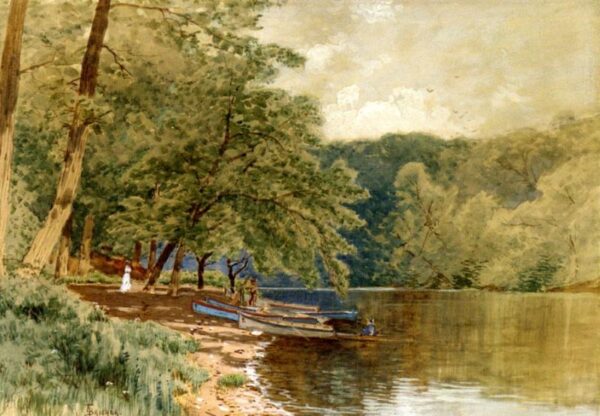 Rowboats for Hire by Alfred Thompson Bricher, hand-painted oil reproduction