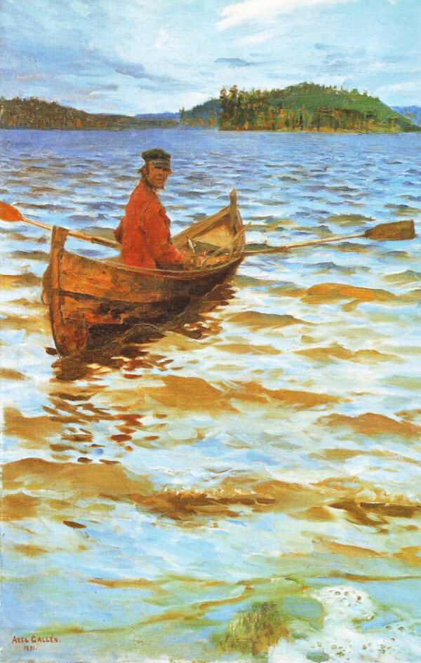Rowing to the Shore by Akseli Gallen-Kallela, hand-painted oil painting reproduction