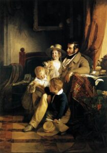 Rudolf von Arthaber with his Children by Friedrich von Amerling, hand-painted oil painting reproduction