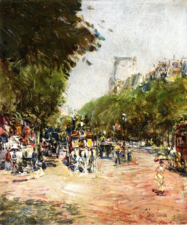 Rue Madeleine, Place de l’Opera by Frederick Childe Hassam, hand-painted oil painting reproduction
