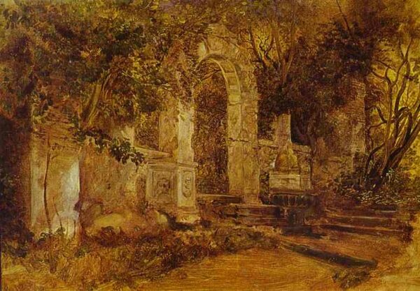 Ruinsin Park by Karl Briullov, hand-painted oil painting reproduction