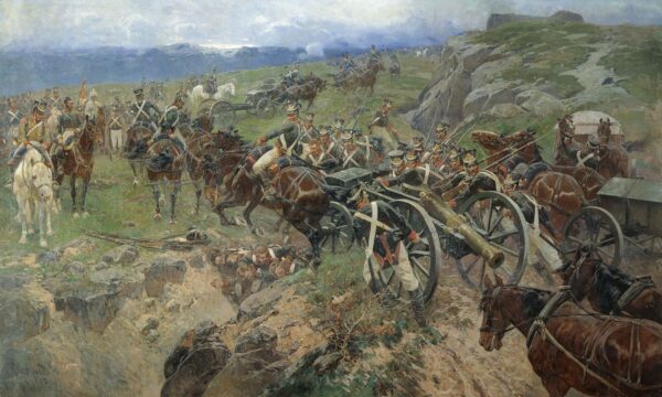 Live Bridge – A Scene from the Russo-Persian War by Franz Roubaud, hand-painted oil painting reproduction