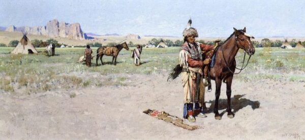 Saddling Up by Henry Farny, hand-painted oil painting reproduction