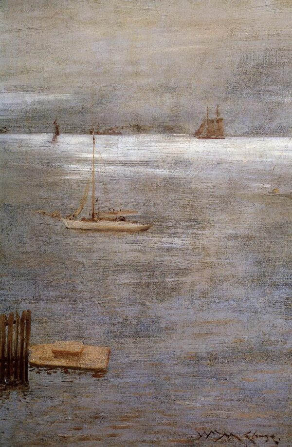 Sailboat at Anchor by William Merritt Chase, hand-painted oil painting reproduction