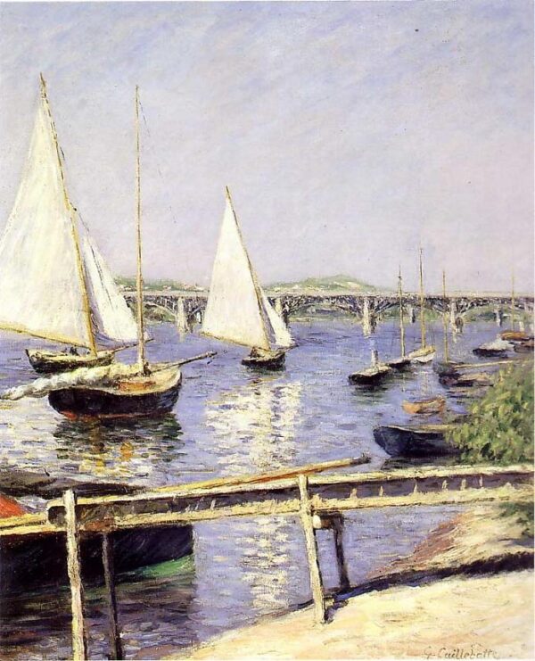 Sailboats in Argenteuil by Gustave Caillebotte, hand-painted oil painting reproduction