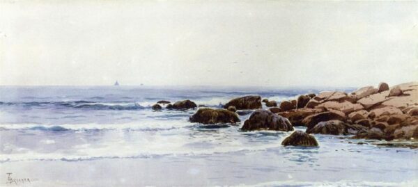Sailboats off a Rocky Coast by Alfred Thompson Bricher, hand-painted oil painting reproduction