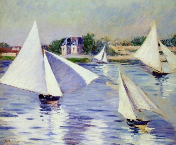 Sailboats on the Seine at Argenteuil by Gustave Caillebotte, hand-painted oil painting reproduction