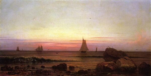 Sailing off the Coast by Martin Johnson Heade, hand-painted oil painting reproduction