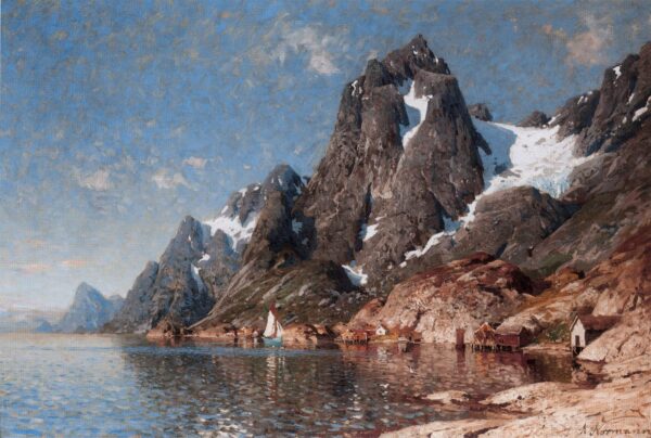 Sailing on the Fjord by Adelsteen Normann, hand-painted oil painting reproduction