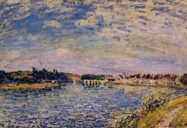 Saint-Mammes – Evening by Alfred Sisley, hand-painted oil painting reproduction