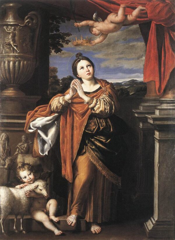 Saint Agnes by Domenichino, hand-painted oil painting reproduction
