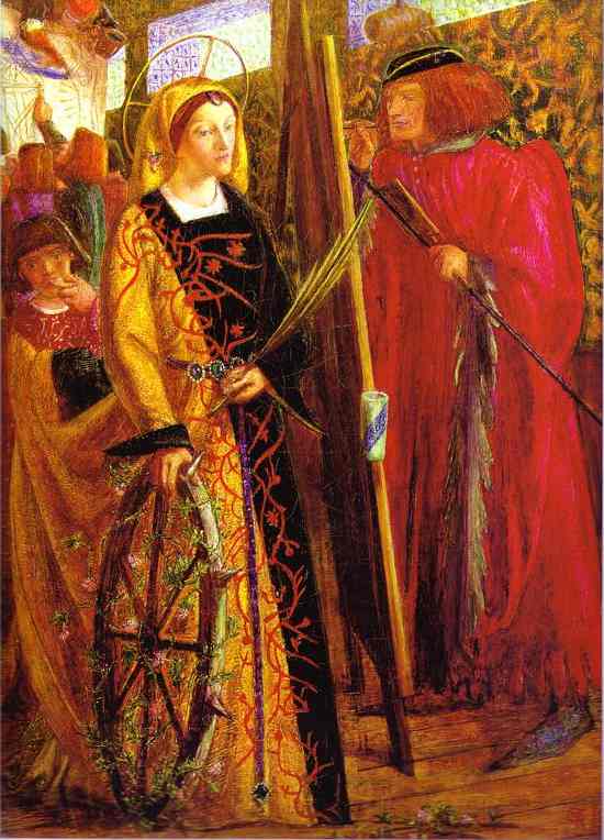 Saint Catherine by Dante Gabriel Rossetti, hand-painted oil reproduction