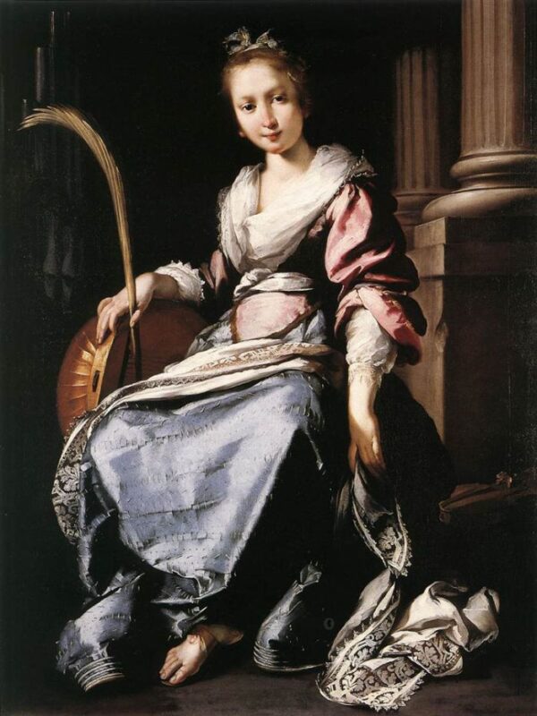 Saint Cecilia by Bernardo Strozzi, hand-painted oil painting reproduction