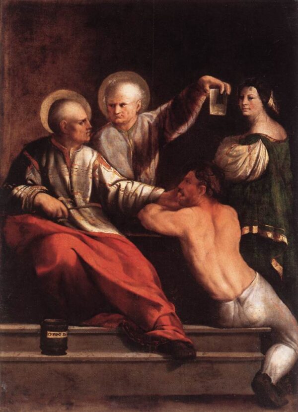 Saint Cosmas and Saint Damian by Dosso Dossi, hand-painted oil painting reproduction