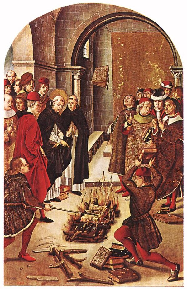 Saint Dominic and the Albigenses by Pedro Berruguete, hand-painted oil painting reproduction