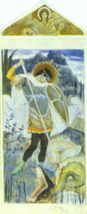 Saint George and Dragon by Mikhail Nesterov, hand-painted oil painting reproduction
