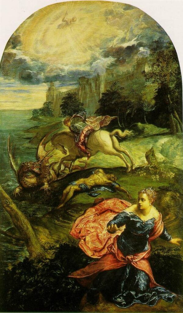 Saint George and the Dragon by Tintoretto, hand-painted oil painting reproduction