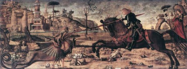 Saint George and the Dragon by Vittore Carpaccio, hand-painted oil painting reproduction