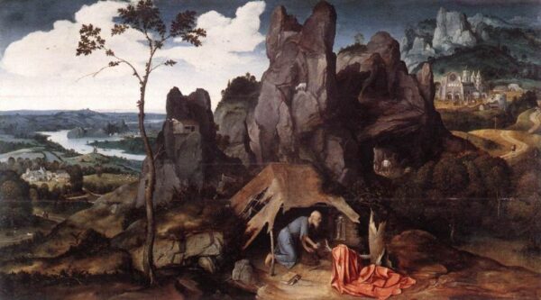 Saint Jerome in the Desert by Joachim Patenier, hand-painted oil painting reproduction