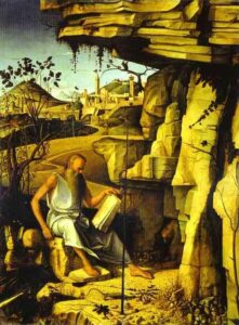 Saint Jerome in the Desert by Giovanni Bellini, hand-painted oil painting reproduction