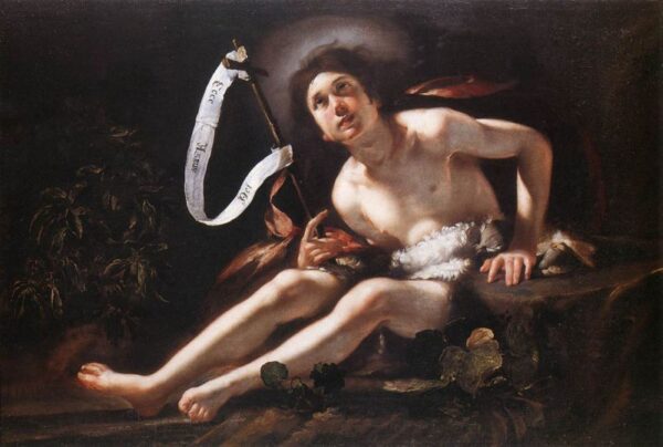 Saint John the Baptist by Bernardo Strozzi, hand-painted oil painting reproduction