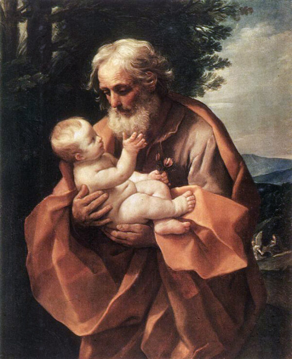 Saint Joseph With The Infant Jesus by Guido Reni, hand-painted oil painting reproduction