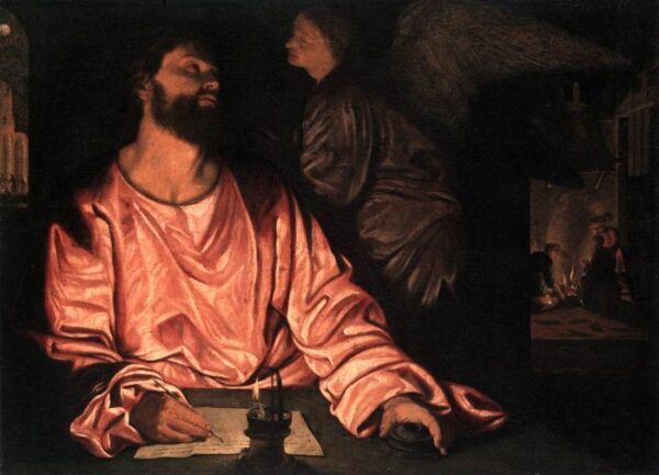 Saint Matthew and the Angel by Giovanni Girolamo Savoldo, hand-painted oil painting reproduction