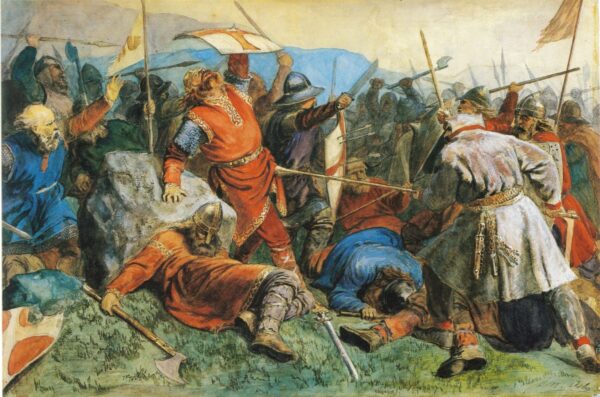 Saint Olav at the Battle of Stiklestad by Peter Nicolai Arbo, hand-painted oil painting reproduction