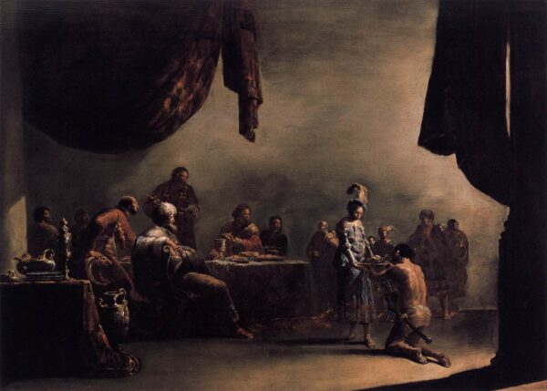 Salome Presented with the Head of St John the Baptist by Leonard Bramer, hand-painted oil painting reproduction