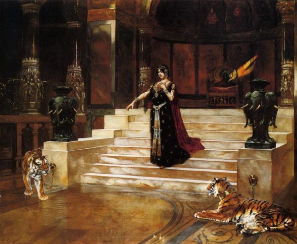 Salome and the Tigers by Rudolf Ernst, hand-painted oil painting reproduction