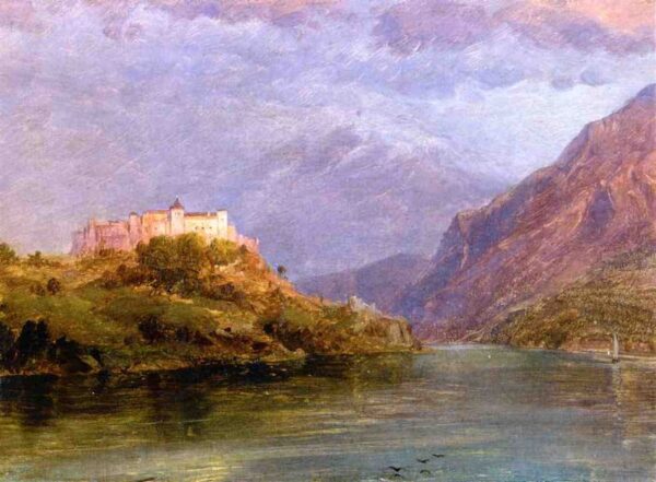 Salzburg Castle by Frederic Edwin Church, hand-painted oil painting reproduction