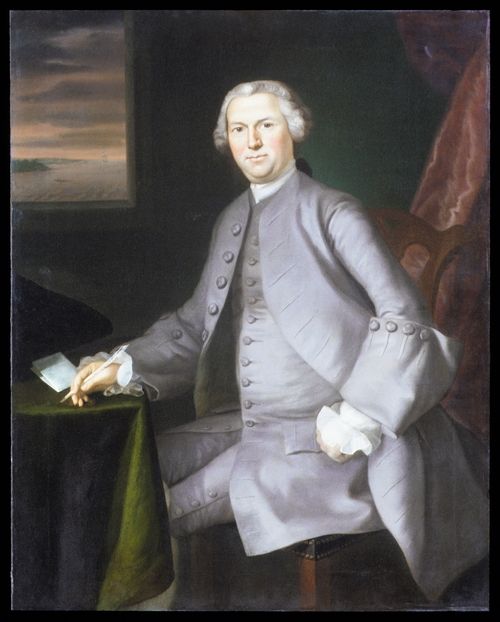 Samuel Cutts by Joseph Blackburn, hand-painted oil reproduction