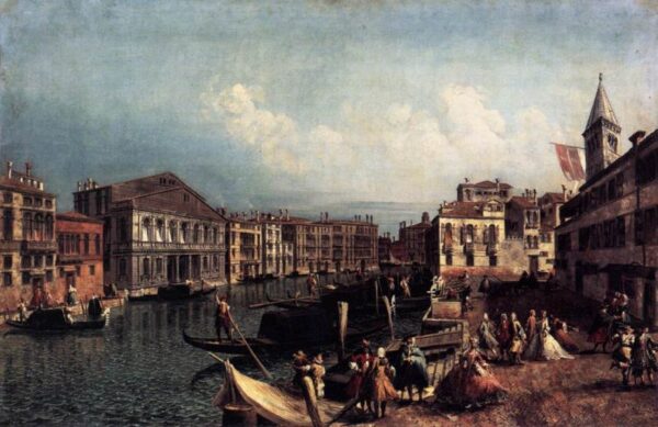 The Grand Canal with the Ca’ Rezzonico and the Campo San Samuele by Michele Marieschi, hand-painted oil reproduction