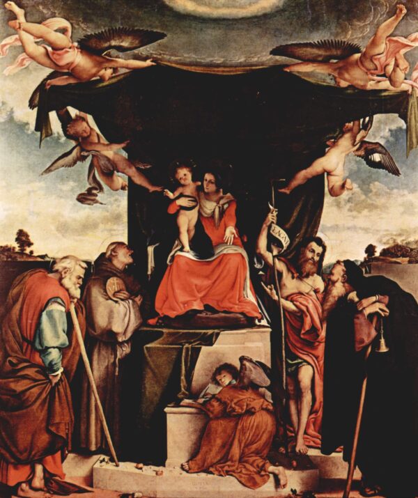 San Bernandino Altarpiece by Lorenzo Lotto, hand-painted oil painting reproduction
