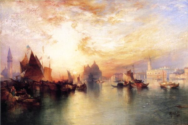 Venice from near San Giorgio by Thomas Moran, hand-painted oil painting reproduction