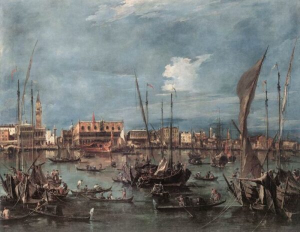 Nighttime Procession in Piazza San Marco by Francesco Guardi, hand-painted oil painting reproduction